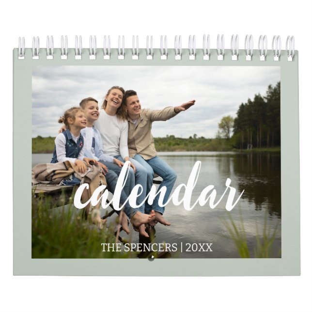 Calendario Moderna y elegante foto familiar de 2024 (Tapa)