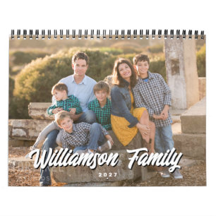 Calendario Modernista Minimalista de Fotos Familia