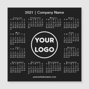 Calendario moderno 2021 con logotipo de la empresa
