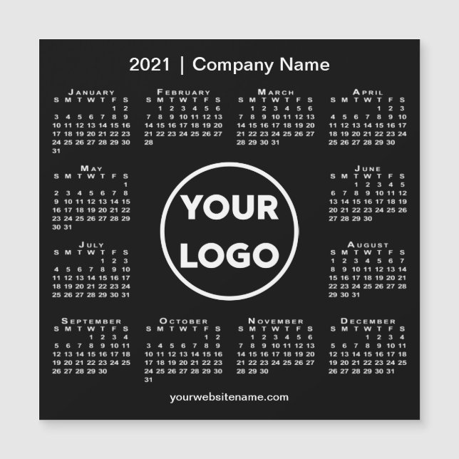 Calendario moderno 2021 con logotipo de la empresa (Anverso)