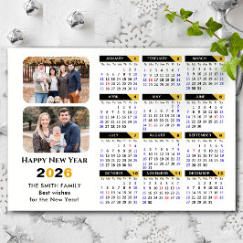 Calendario moderno 2026 2 Foto Magnético de oro ne