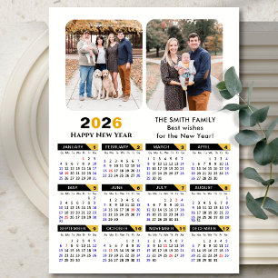 Calendario moderno 2026 2 Foto Magnético de oro ne