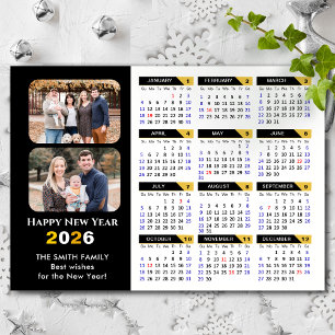 Calendario moderno 2026 2 Foto Magnético de oro ne