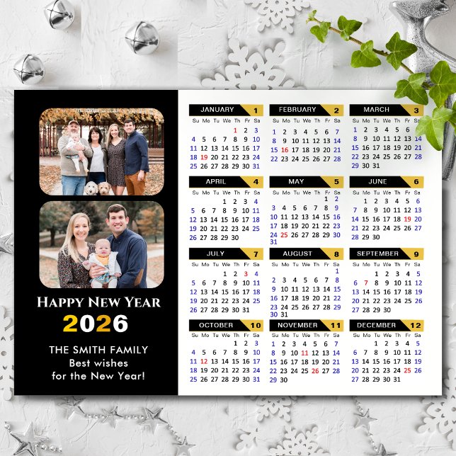 Calendario moderno 2026 2 Foto Magnético de oro ne (Subido por el creador)
