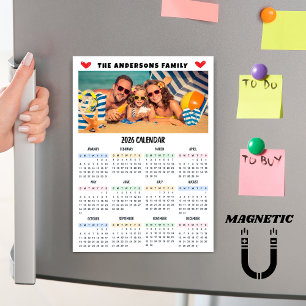 Calendario moderno 2026 Imán de colaje de fotos pe
