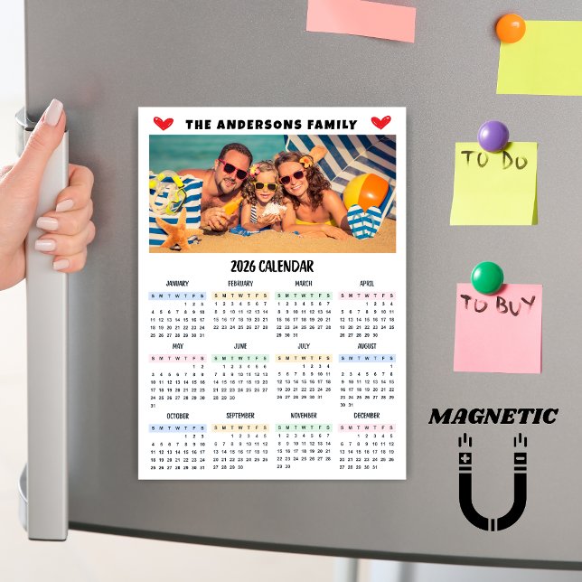Calendario moderno 2026 Imán de colaje de fotos pe (Subido por el creador)