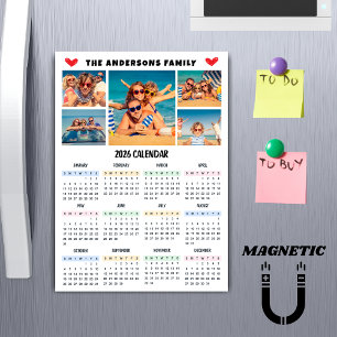 Calendario moderno 2026 Imán de colaje de fotos pe