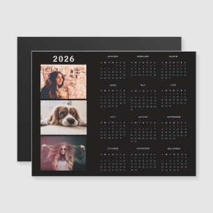 Calendario moderno 2026 Tarjeta de imán de collage