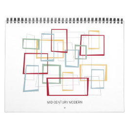 Calendario Moderno Arte Retro Original De Mediano Siglo