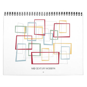 Calendario Moderno Arte Retro Original De Mediano Siglo