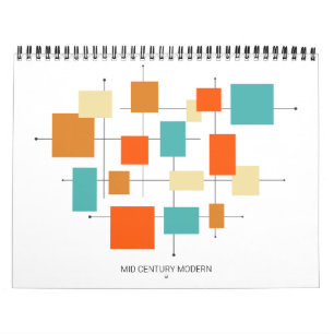 Calendario Moderno Arte Retro Original De Mediano Siglo