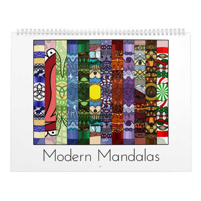 Calendario moderno de 12 meses de Mandalas (Tapa)