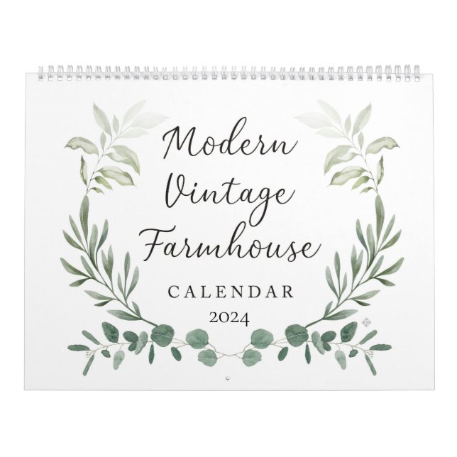 Calendario moderno de casas de campo 2024 (Tapa)