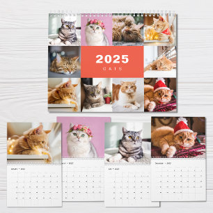 Calendario moderno de Collage de fotos de gatos 20
