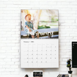 Calendario moderno de fotografía familiar Minimali
