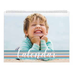Calendario moderno de fotos de la familia de Perso