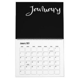 Calendario moderno en blanco y negro