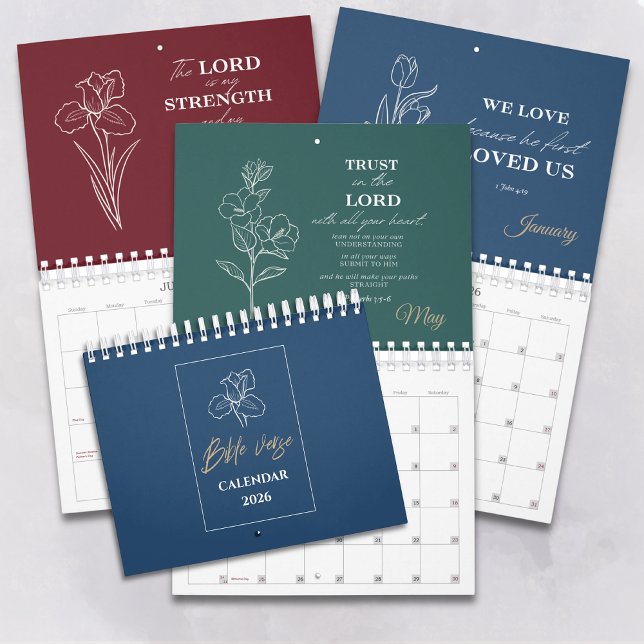 Calendario Moderno Floral Cristiano Simple (Subido por el creador)
