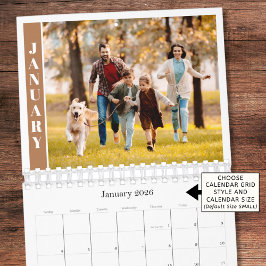 Calendario Moderno Minimalista Un Foto por Mes Terracota