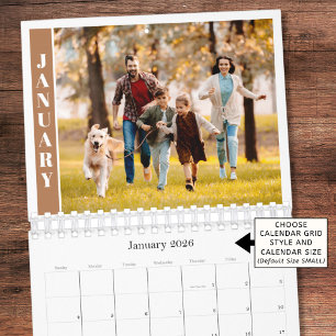 Calendario Moderno Minimalista Un Foto por Mes Terracota