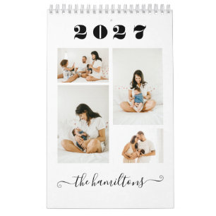 Calendario Moderno Simple Minimalista Familia Foto Año Nuevo