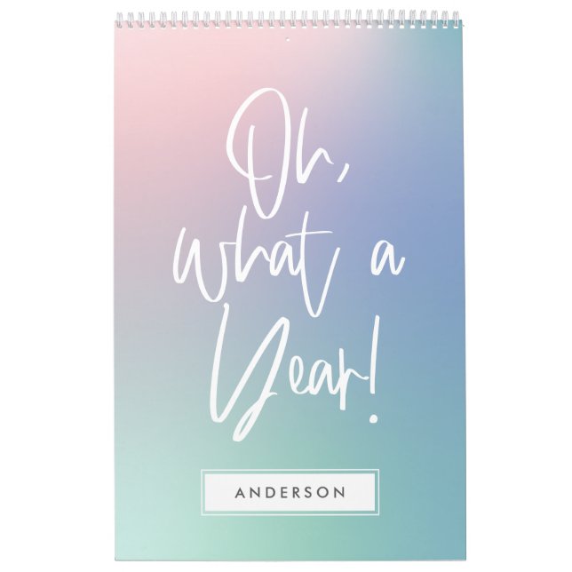 Calendario moderno y colorido de fotos en arcoiris (Tapa)