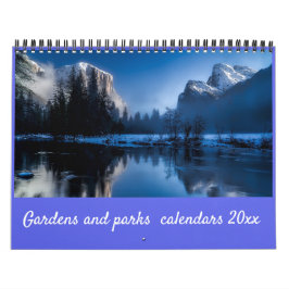 Calendario Moderno y elegante Jardín de guiones y parques 20x
