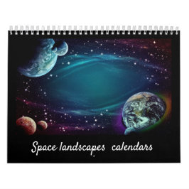 Calendario Moderno y elegante paisaje del espacio de guiones 