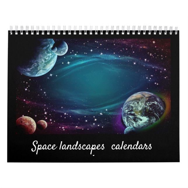 Calendario Moderno y elegante paisaje del espacio de guiones  (Tapa)
