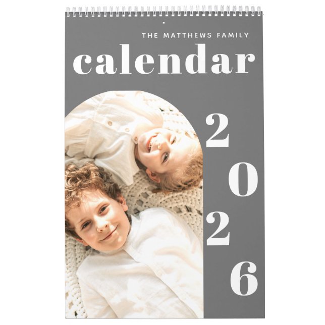 Calendario Moderno y simple planificador de fotos Personaliza (Tapa)
