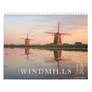 Calendario molinos de viento 2026 fotografía en los Países Ba