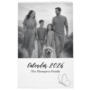 Calendario Momentos Familiares Mínimos Gris y Blanco 14-Fotos