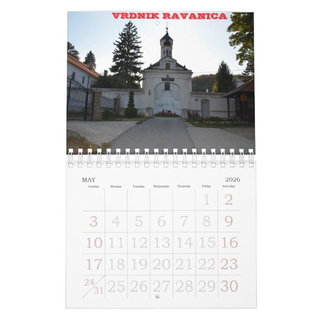 Calendario monasterios de Serbia (May 2026)