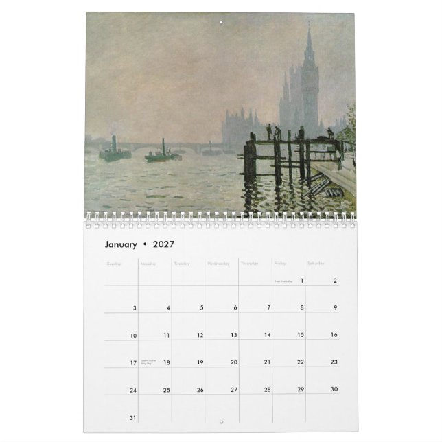 Calendario Monet 2013 (Jan 2027)