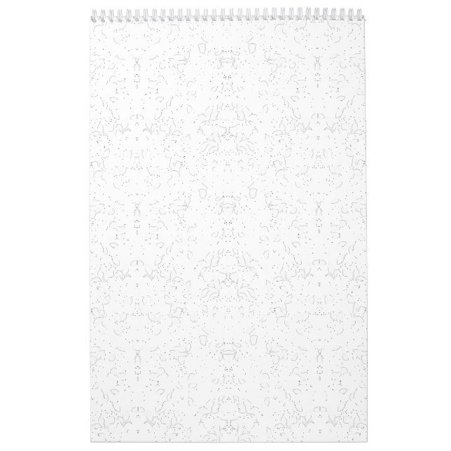 Calendario Monochrome Floral Pattern – Elegant Seamless Art (Tapa)