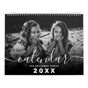 Calendario Monograma moderno para tu familia 26 fotocollage