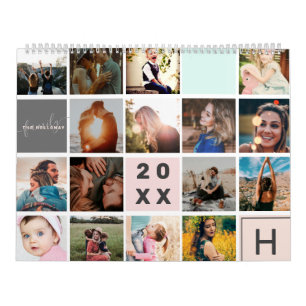 Calendario Monograma moderno para tu familia 41 fotocollage