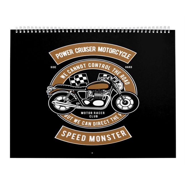 Calendario monstruo de velocidad de la motocicleta del crucer (Tapa)