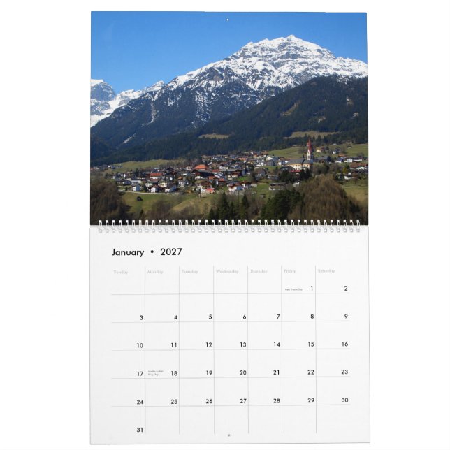 Calendario Montañas austríacas (Jan 2027)