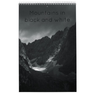 Calendario Montañas en foto en blanco y negro