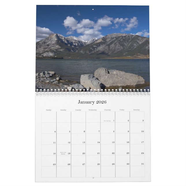Calendario Montañas rocosas canadienses (Jan 2026)