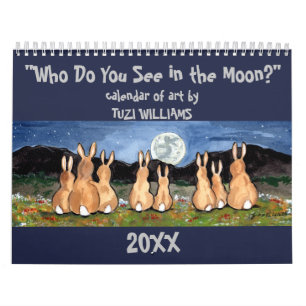 Calendario Moon de vida salvaje animal cualquier año calenda