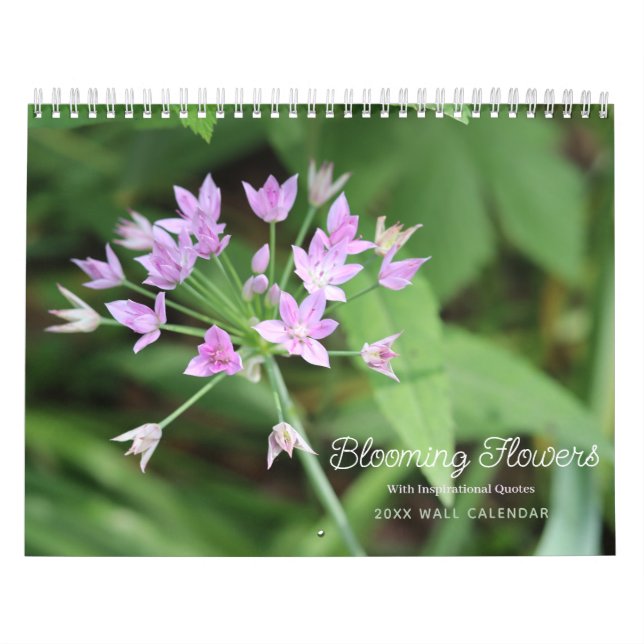 Calendario morado floral con citas Inspiradoras (Tapa)