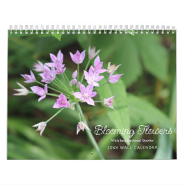 Calendario morado floral con citas Inspiradoras