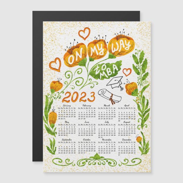Calendario Motivacional de 2023 en camino a MBA (Anverso/Reverso)