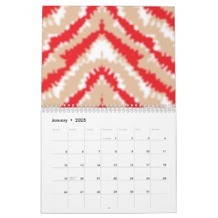 Calendario Motivos y patrones de textura rojos, naranjas y ro