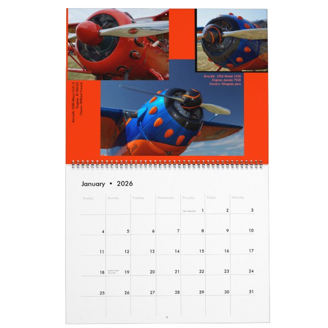 Calendario Motores de antigüedades de aviones gigantes 2015 (Jan 2026)