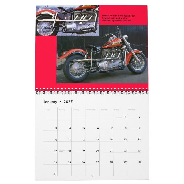 Calendario Motores de motocicletas en línea (Jan 2027)