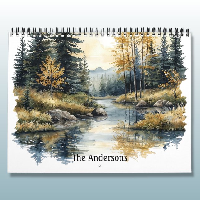 Calendario Mountain Lakes and Streams Watercolors (Subido por el creador)