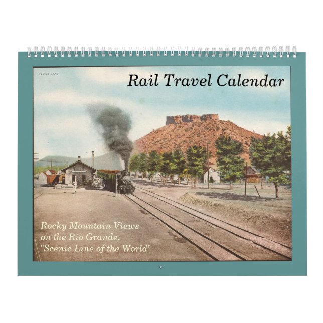 Calendario Mountain View rocosos sobre el ferrocarril (Tapa)